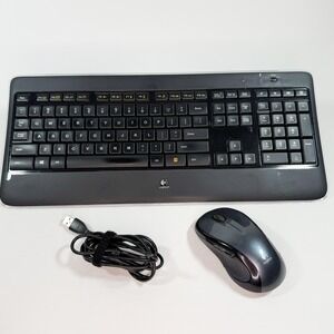 Logitech K800 Illuminated Wireless Keyboard + Mouse with Dongle – Fully Tested